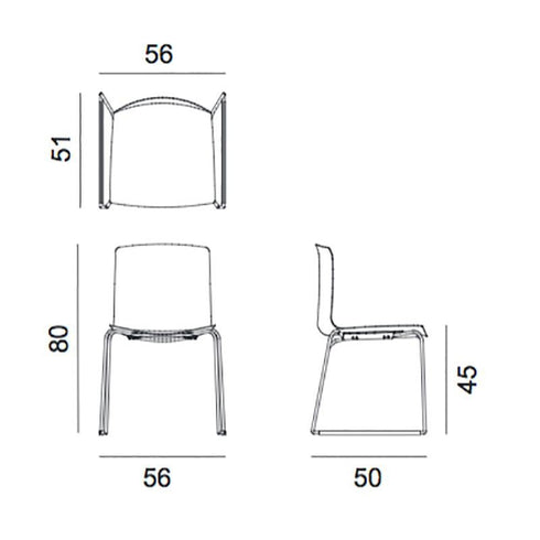 Catifa 46 0278 Chair Bicolour Skids Colored